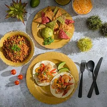 Gibson Home Mauna Melamine Plastic Dinnerware Set, Service for 4 (12pc), Golden Yellow