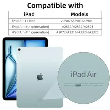 Wenlaty Compatible with iPad Air 11 Inch Case (M2) 2024 New, for iPad Air 6th/5th/4th Generation Cas...