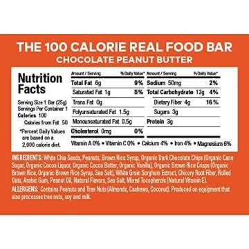 Health Warrior Chia Bars, Chocolate Variety Pack, Gluten Free, Vegan, 25g Bars, 15 Count