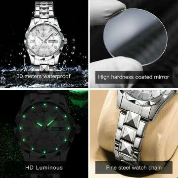 Luxury Men's Chronograph Watch with Date and Luminous