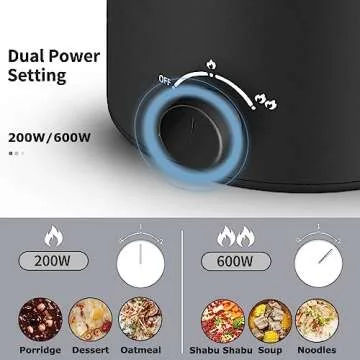 Topwit Hot Pot Electric, Electric Pot, 1.6L Ramen Cooker, Multifunctional Electric Cooker for Pasta, Shabu-Shabu, Oatmeal, Soup and Egg, Black