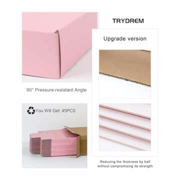 Small Pink Shipping Boxes, 9x6x2 Inch Cute Mailer Packaging Boxes for Gift, Pack of 45