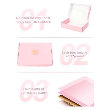 Small Pink Shipping Boxes, 9x6x2 Inch Cute Mailer Packaging Boxes for Gift, Pack of 45