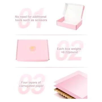 Small Pink Shipping Boxes, 9x6x2 Inch Cute Mailer Packaging Boxes for Gift, Pack of 45