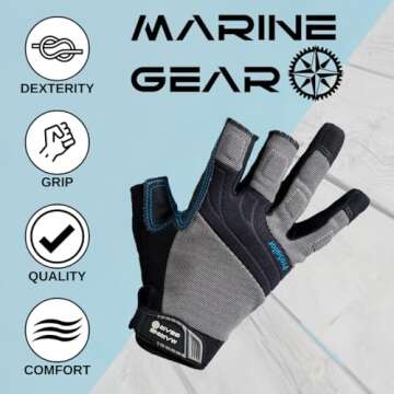 Marine Gear Sailing Gloves for Superior Grip & Comfort