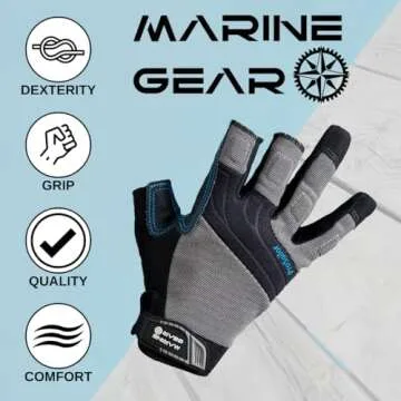 Marine Gear Sailing Gloves for Superior Grip & Comfort