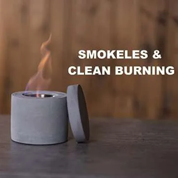 Concrete Indoor Tabletop Fire Pit Portable Bowl S'Mores Maker Small Round Fire Flame Box Mini Fireplace Table Top Firepit