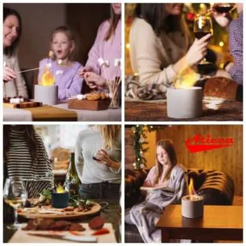 Concrete Indoor Tabletop Fire Pit Portable Bowl S'Mores Maker Small Round Fire Flame Box Mini Fireplace Table Top Firepit