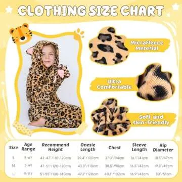 GIFTINBOX Leopard Costume Kids, Zip-Up Hooded Onesie Girls Costume, Cat Costume for Girls Dress Up, Halloween Animal Costumes for Kids 5 6 7 8 9 10 11
