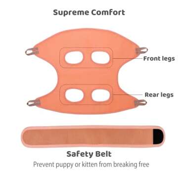 Guzekier Pet Dog Grooming Hammock Harness for Cats & Dogs, Dog Sling for Grooming, Dog Hammock Restraint Bag with Nail Clippers/Trimmer, Nail File, Pet Comb,Ear/Eye Care