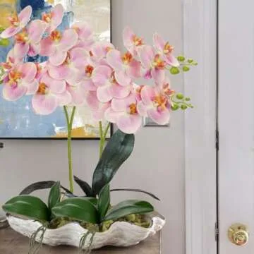 30 Inch Pink Orchids Artificial Flowers Real Touch Phalaenopsis Spray Artificial Orchid Stems with 12 Orchid Flowers Fake Phalaenopsis Tall Faux Flowers Arrangement for Home Decor Party Wedding Decor