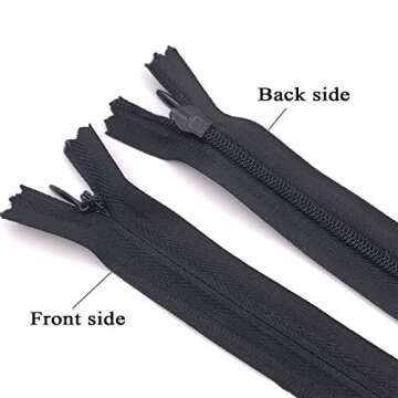 25pcs Nylon Invisible Zippers for Dresses, Skirts, Pillows, Sewing Craft (16 inch, Black)