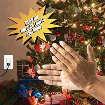 Power Hands | Clapping Light Control Noise Detecting Wireless Wall Outlet with a 3 Level Sensitivity...