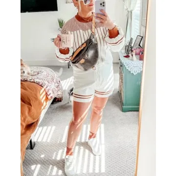 Gihuo Women's Knit Sweater Shorts Matching Set