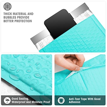 Teal Metronic Bubble Mailers 6x10 Inch - 25 Pack