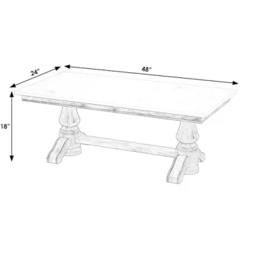 Butler Company Danielle Marble Wood Coffee Table Beige