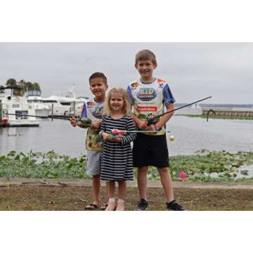 Kid Casters Tangle-Free Fishing Combo | Spincast Reel & Practice Casting Plug with Bobber | 34" Tangle-Free Combo | Pre-spooled 6-lb Line | Blue