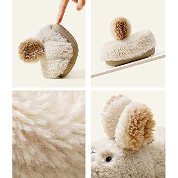 Caistre Toddler Bunny Slippers for Kids - Cozy & Cute