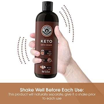 Keto Coffee Creamer with MCT Oil, Ghee Butter, Cocoa Butter, 16oz / 32 Servings. Must Blended. No Carb Keto Creamer for Coffee Booster. Unsweetened, Ketogenic, Low Carb by Left Coast Performance