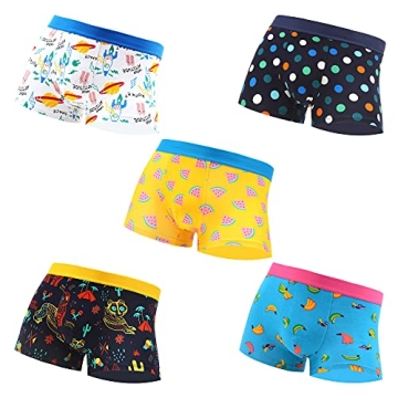 WAZATE Men's Comfortable Tagless Trunks Underwear - 5 Pack Breathable Boxer Briefs