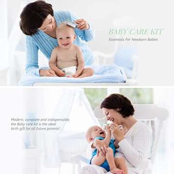 Baby Grooming Kit, 15 in 1 Portable Baby Safety Care Kit with Baby Brush and Comb Set Nail Clippers ...
