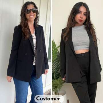 EXLURA Women's Stylish Business Casual Blazer for Work