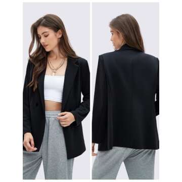 EXLURA Women's Stylish Business Casual Blazer for Work