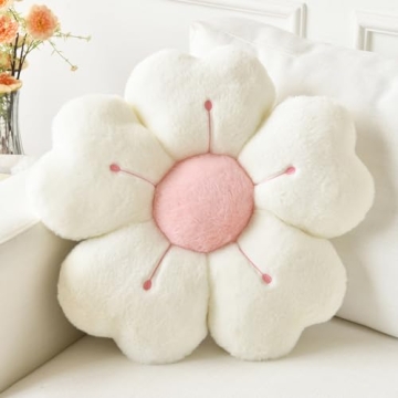 Ddliury Flower Shaped Decorative Throw Pillow – Cute Daisy Cushion for Bed and Couch