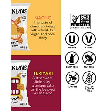 SNACKLINS Plant Based Crisps, Low Calorie Snacks, Vegan, Gluten-Free, Grain-Free, Healthy, Crunchy, ...