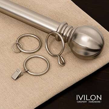 Ivilon Drapery Eyelet Curtain Rings - 1.7" Ring for Curtain Hook Pins, Set of 14 - Oil Rubbed Bronze...