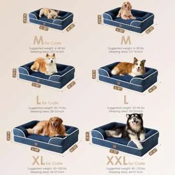 EHEYCIGA Orthopedic Dog Beds for Extra Large Dogs, Waterproof Memory Foam XL Dog Bed with Sides, Non-Slip Bottom and Egg-Crate Foam Big Dog Couch Bed with Washable Removable Cover, Navy