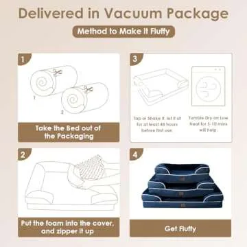 EHEYCIGA Orthopedic Dog Beds for Extra Large Dogs, Waterproof Memory Foam XL Dog Bed with Sides, Non-Slip Bottom and Egg-Crate Foam Big Dog Couch Bed with Washable Removable Cover, Navy