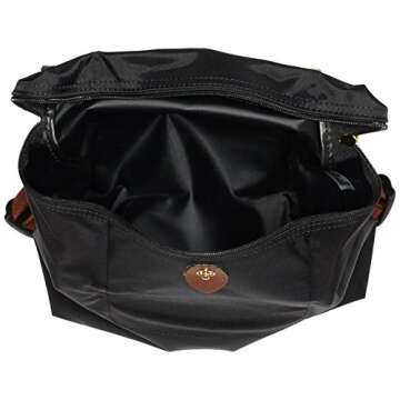 Longchamp Le Pliage Zippered Nylon Backpack (Black)