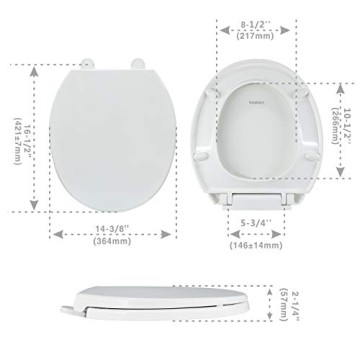 WSSROGY SoftClose Toilet Seat Quiet-Close Durable Easy Install