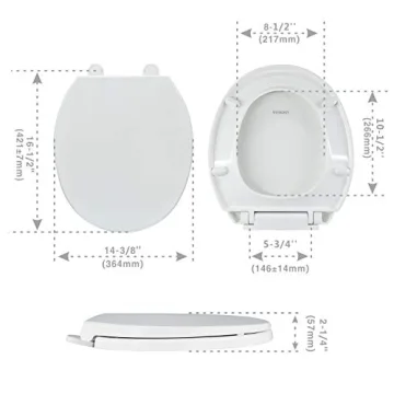 WSSROGY SoftClose Toilet Seat Quiet-Close Durable Easy Install