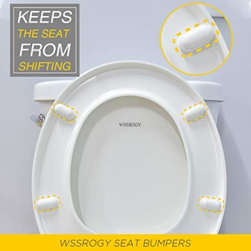 WSSROGY SoftClose Toilet Seat Quiet-Close Durable Easy Install