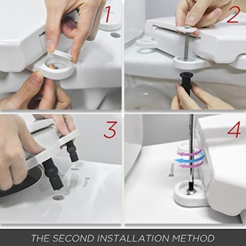 WSSROGY SoftClose Toilet Seat Quiet-Close Durable Easy Install