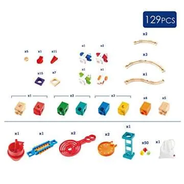 Hape Wooden Quadrilla Super Spirals Marble Run STEM Toy for Kids 4+ Years