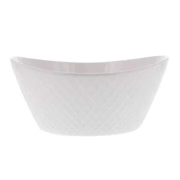 Over and Back 4-Piece ‘What a Dish’ Porcelain Serving Bowls Set w/ Diamond Pattern Design – Microwave, Dishwasher & Oven Safe – Decorative Pieces Great for Appetizers, Sides or Dinner Portions, White