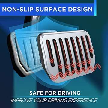 Nestour Tesla 2016-2025 Model 3 Model Y Foot Pedal Pad Replacement, Auto Aluminum Pedal Covers Acces...