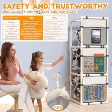 2024 New Extra Large Stuffed Animal Storage Zoo-ABS Plushies Organizer with Colorful Bands and Limit Switches, Creative Display Shelf for Nursery, Playroom, Kid Room,Bedroom (Patent Pending)