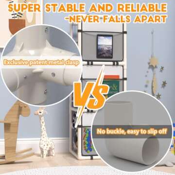 2024 New Extra Large Stuffed Animal Storage Zoo-ABS Plushies Organizer with Colorful Bands and Limit Switches, Creative Display Shelf for Nursery, Playroom, Kid Room,Bedroom (Patent Pending)