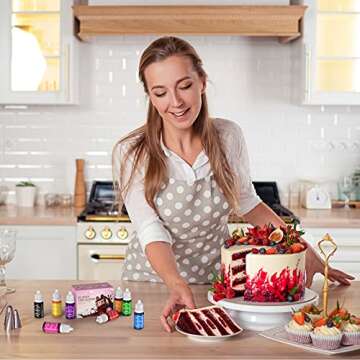 Upgraded Oil Based Food Dye Coloring for Chocolate Candy Cake - DaCool Edible Food Coloring for Cake Decorating Baking Cake Color for Cookie Icing Frosting Fondant Meringues - .35 Fl.Oz Bottles