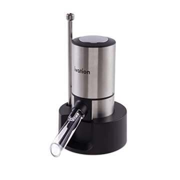 Ivation Stainless Steel Wine Aerator & Dispenser Set | Electric Battery-Operated Universal Wine Spou...