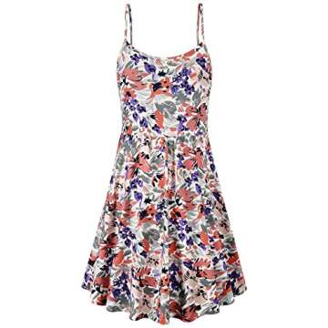 Qnursma Summer Maternity Dresses, High Rise Double Layer Pull up Sleeveless Patterned Knit Jersey Nursing Outfits with Pockets Breastfeeding Clothes for Women White Floral 2 L