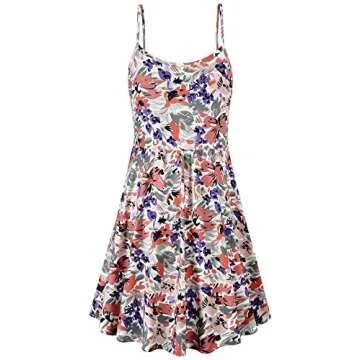 Qnursma Summer Maternity Dresses, High Rise Double Layer Pull up Sleeveless Patterned Knit Jersey Nursing Outfits with Pockets Breastfeeding Clothes for Women White Floral 2 L