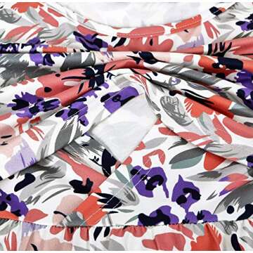 Qnursma Summer Maternity Dresses, High Rise Double Layer Pull up Sleeveless Patterned Knit Jersey Nursing Outfits with Pockets Breastfeeding Clothes for Women White Floral 2 L