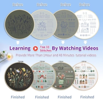 ETSPIL Complete DIY Embroidery Kit for Beginners and Adults