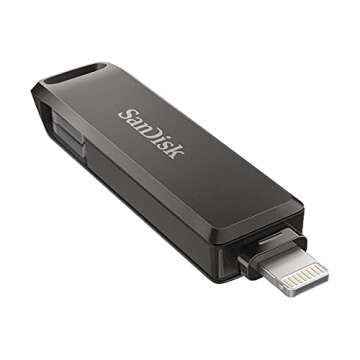 SanDisk 256GB iXpand Flash Drive Luxe - The 2-in-1 USB for iPhone, iPad, and Computer - Thumb Drive with Lightning and USB Type-C Connectors – SDIX70N-256G-GN6NE
