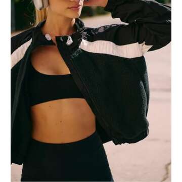 Yozazzy Womens Fuzzy Fleece Jacket Zip Up Long Sleeve Sherpa Jackets Fall Winter Coat Outerwear with...